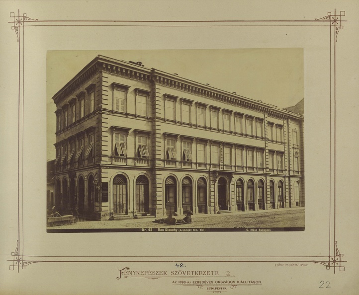 Vámház körút 15., Dlauchy-ház. A felvétel 1880-1890 között készült. A kép forrását kérjük így adja meg: Fortepan / Budapest Főváros Levéltára. Levéltári jelzet: HU.BFL.XV.19.d.1.05.043