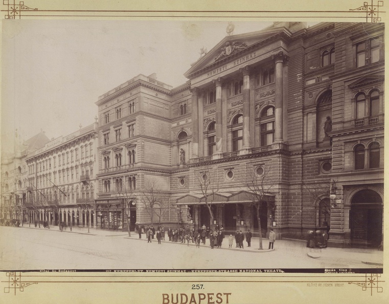Az egykori Nemzeti Színház épülete. A felvétel 1892 után készült. A kép forrását kérjük így adja meg: Fortepan / Budapest Főváros Levéltára. Levéltári jelzet: HU.BFL.XV.19.d.1.08.063