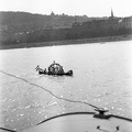 Szent István Emlékév, hajófelvonulás a Dunán a pesti rakpart felől nézve.