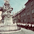 Gutenberg tér, Frigyláda-szobor, Szent László napi körmenet.