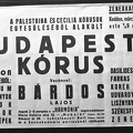 a Palestrina és a Cecilia kórus egyesüléséből alakut Budapesti Kórus hangversenyét hirdető plakát.