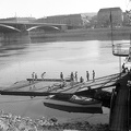 Margit híd budai hídfő a Margitszigetről fényképezve.