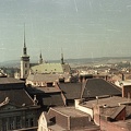 látkép a régi városháza tornyából, középen a Szent Jakab-templom.