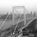 Erzsébet híd a Gellérthegyről nézve, a híd avatása előtt.