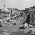 Erzsébet tér az Avasról nézve, háttérben a Széchenyi utcán a Korona szálló.