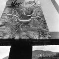 11-es út Visegrád és Lepence között, szemben a Börzsöny. Nagymarosi vízlépcső építésének leállítását követelő plakát. 